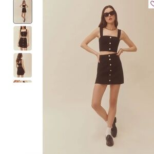 Reformation Matching Set | Denim skirt and crop top matching set